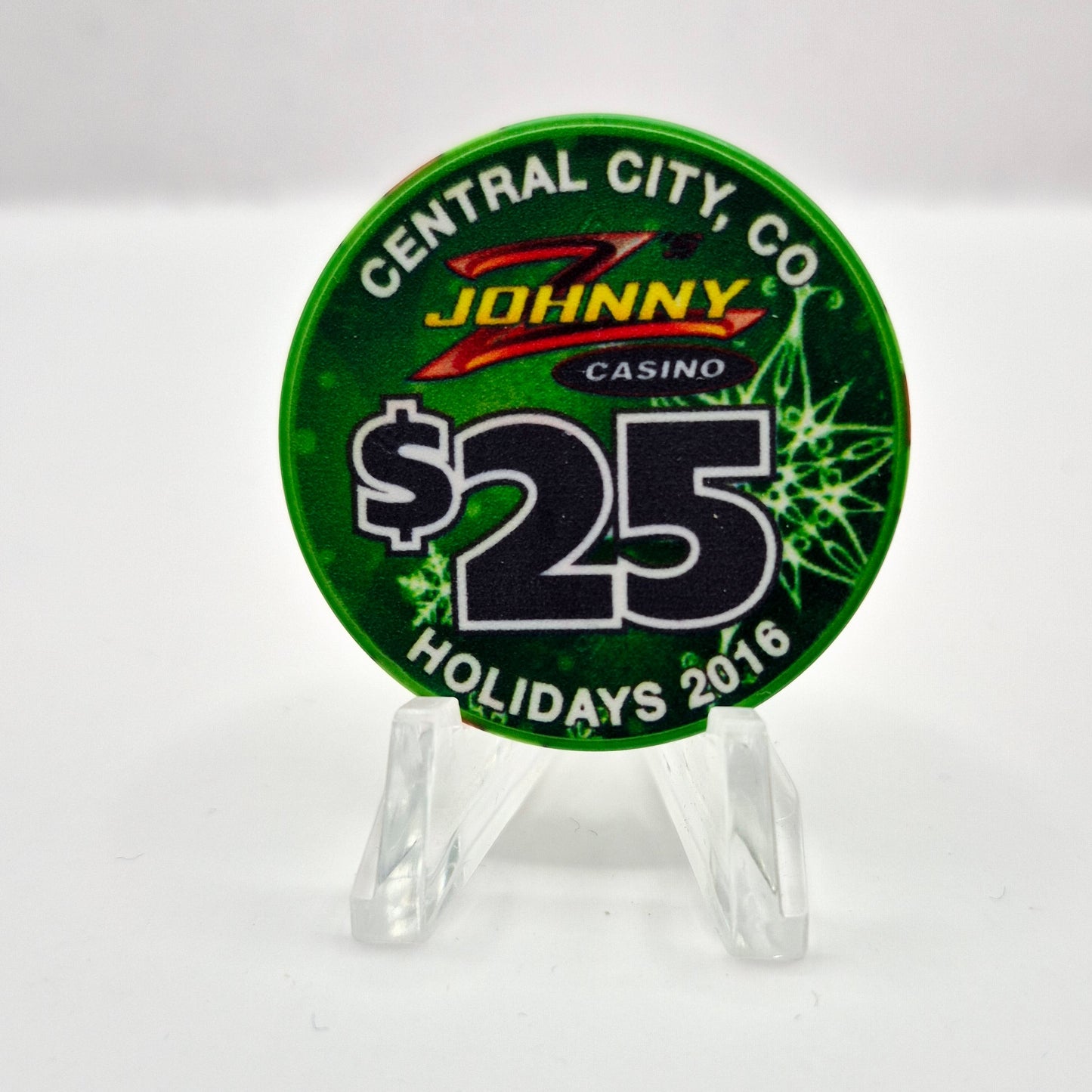 Johnny Z's Casino Central City Colorado 'Christmas 2016' $25 Casino Chip