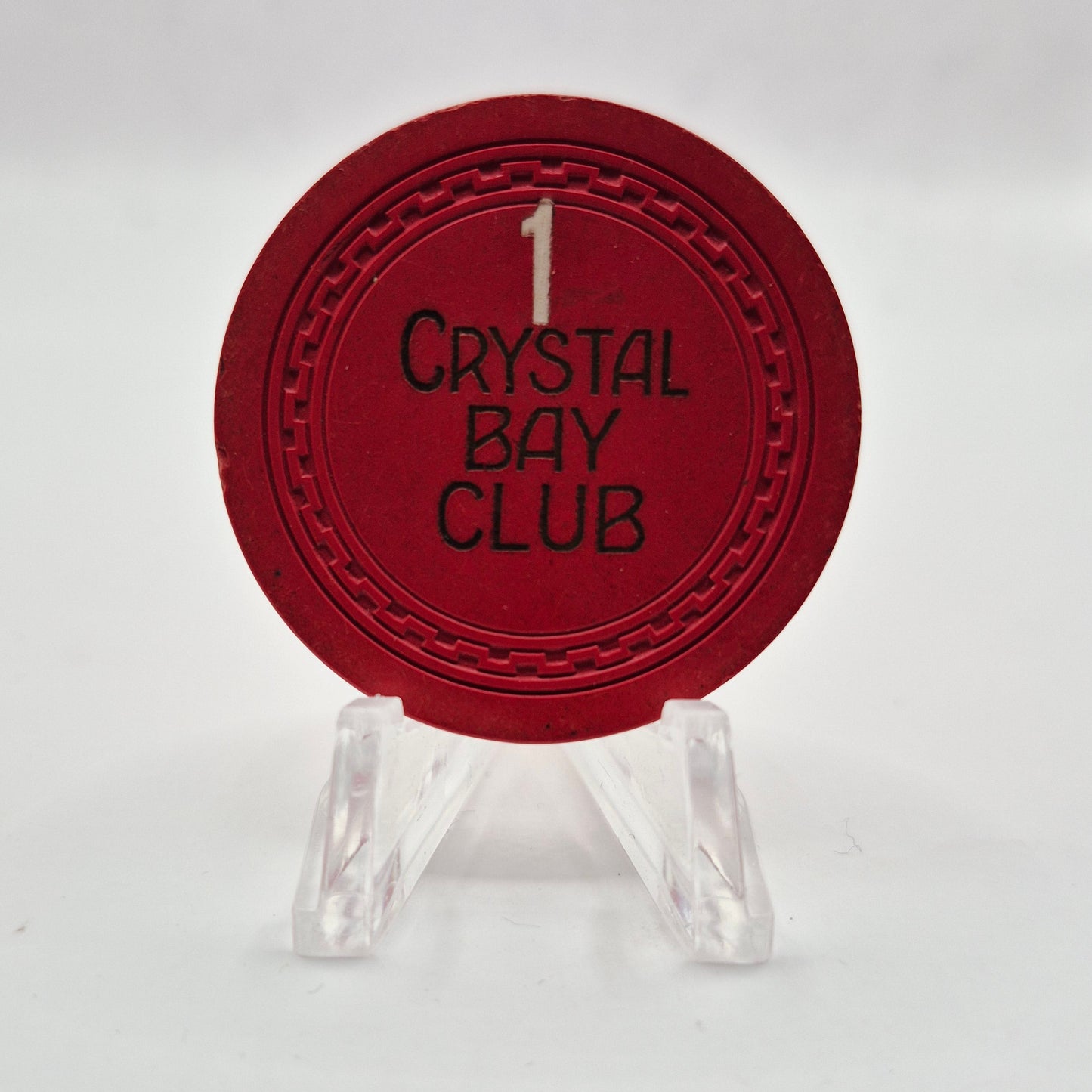 Crystal Bay Club Casino Crystal Bay Nevada Roulette 1 Chip N7901 *Red