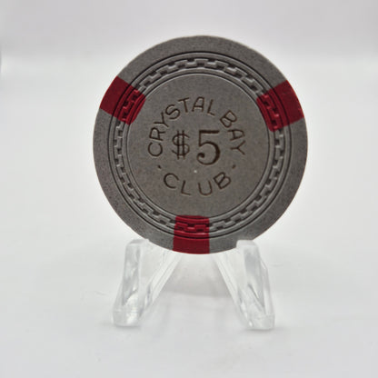 Crystal Bay Club Crystal Bay Nevada 1950's $5 Casino Chip N7848