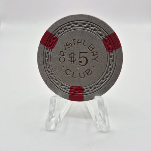 Crystal Bay Club Crystal Bay Nevada 1950's $5 Casino Chip N7848