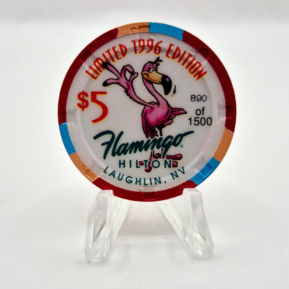 Flamingo Hilton Laughlin Nevada 1996 'Legends of the West - Bat Masterson' Series 8 LE $5 Casino Chip N8290