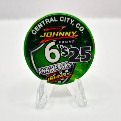 Johnny Z's Casino Central City Colorado 2016 6th Anniversary $25 Casino Chip