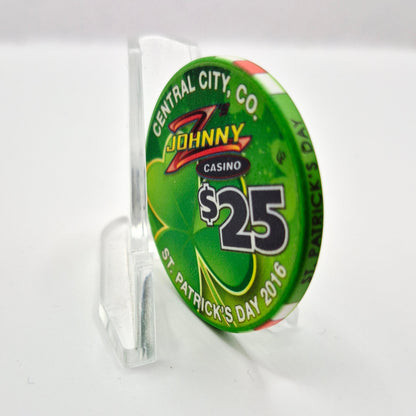 Johnny Z's Casino Central City Colorado 'St Patrick's Day 2016' $25 Casino Chip