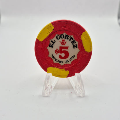 El Cortez Hotel Casino Las Vegas Nevada 1990 $5 Casino Chip N1530 *Worn