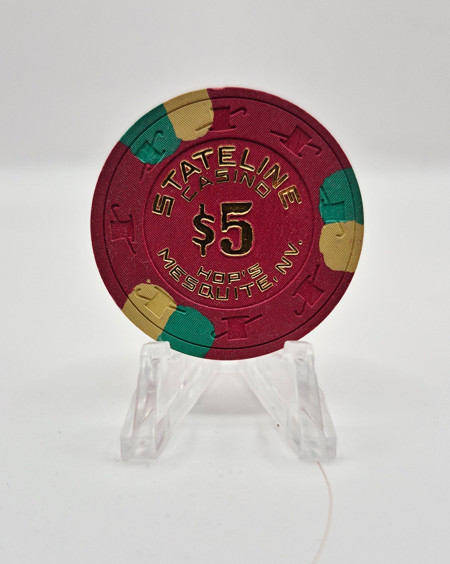 Stateline Motel Casino Mesquite Nevada 1982 $5 Casino Chip N7849