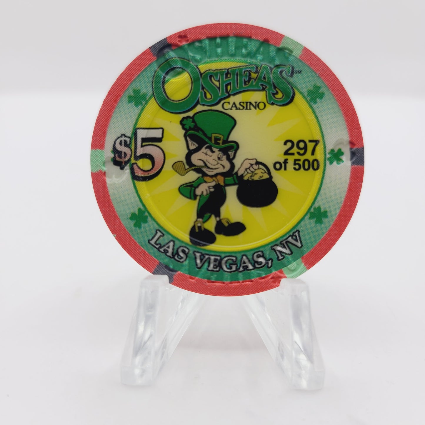 O'Shea's Casino Las Vegas Nevada 2001 "1955 Chevy 210" $5 Casino Chip V9312 LTD 500 #365