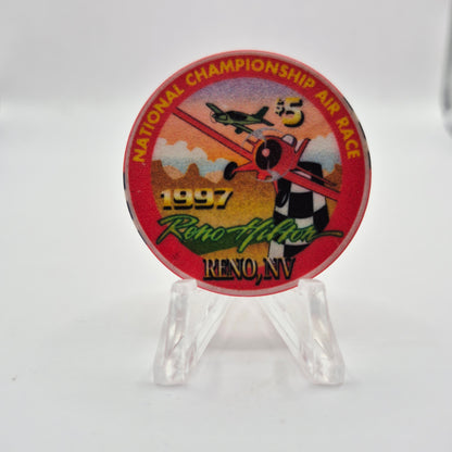 Hilton Resort Reno Nevada 1997 'National Championship Air Race' LE $5 Casino Chip N9932
