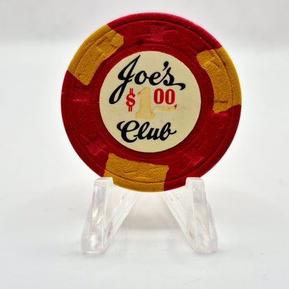 Joe's Card Club San Jose California 1968 $1 Casino Chip *Canceled