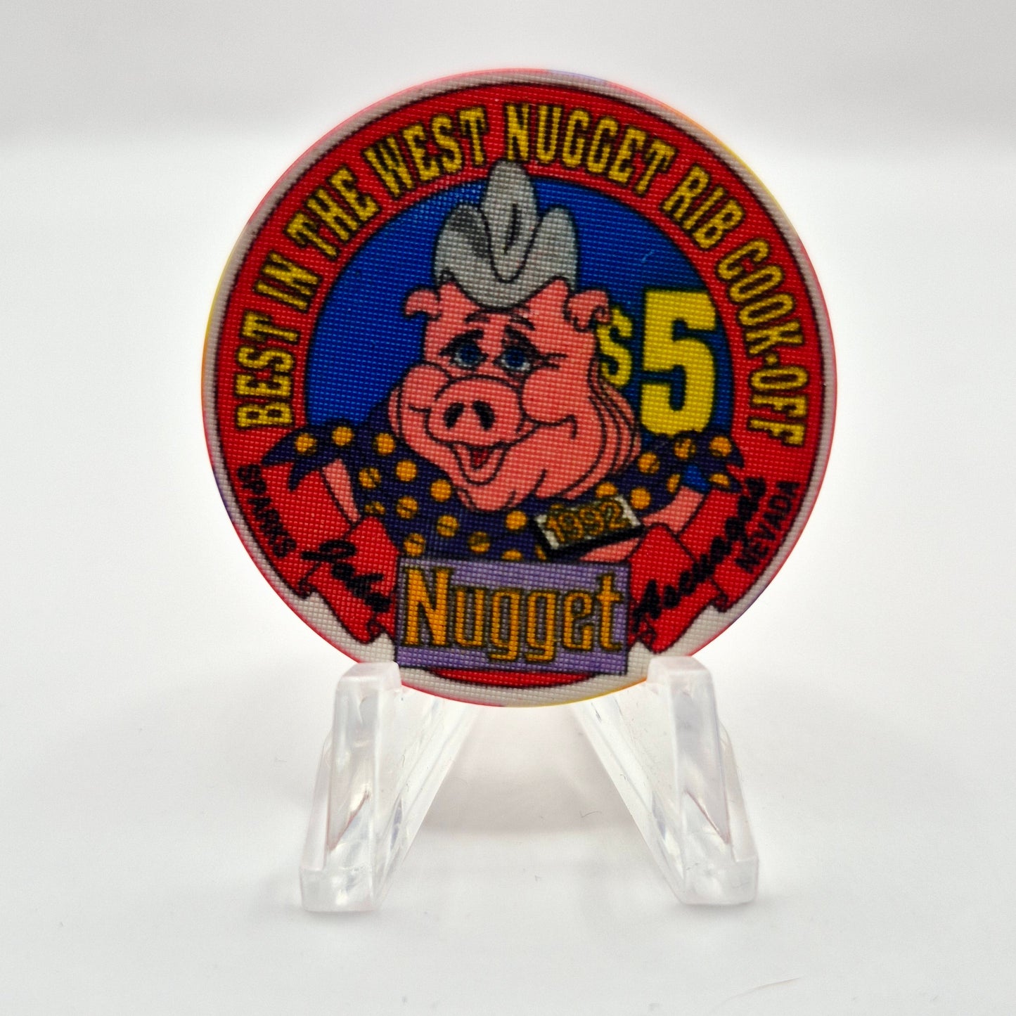 John Ascuaga's Nugget Sparks Nevada 1992 'Best in the West, Rib Cook-Off' LE $5 Casino Chip N0641