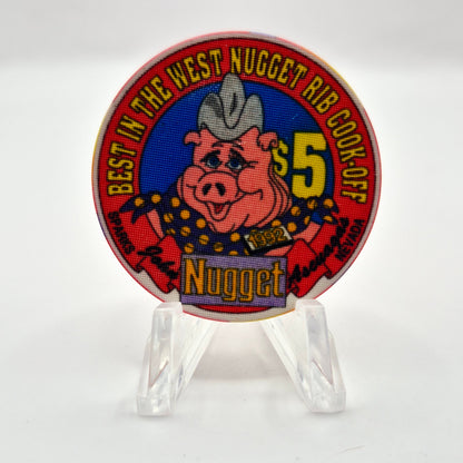 John Ascuaga's Nugget Sparks Nevada 1992 'Best in the West, Rib Cook-Off' LE $5 Casino Chip N0641