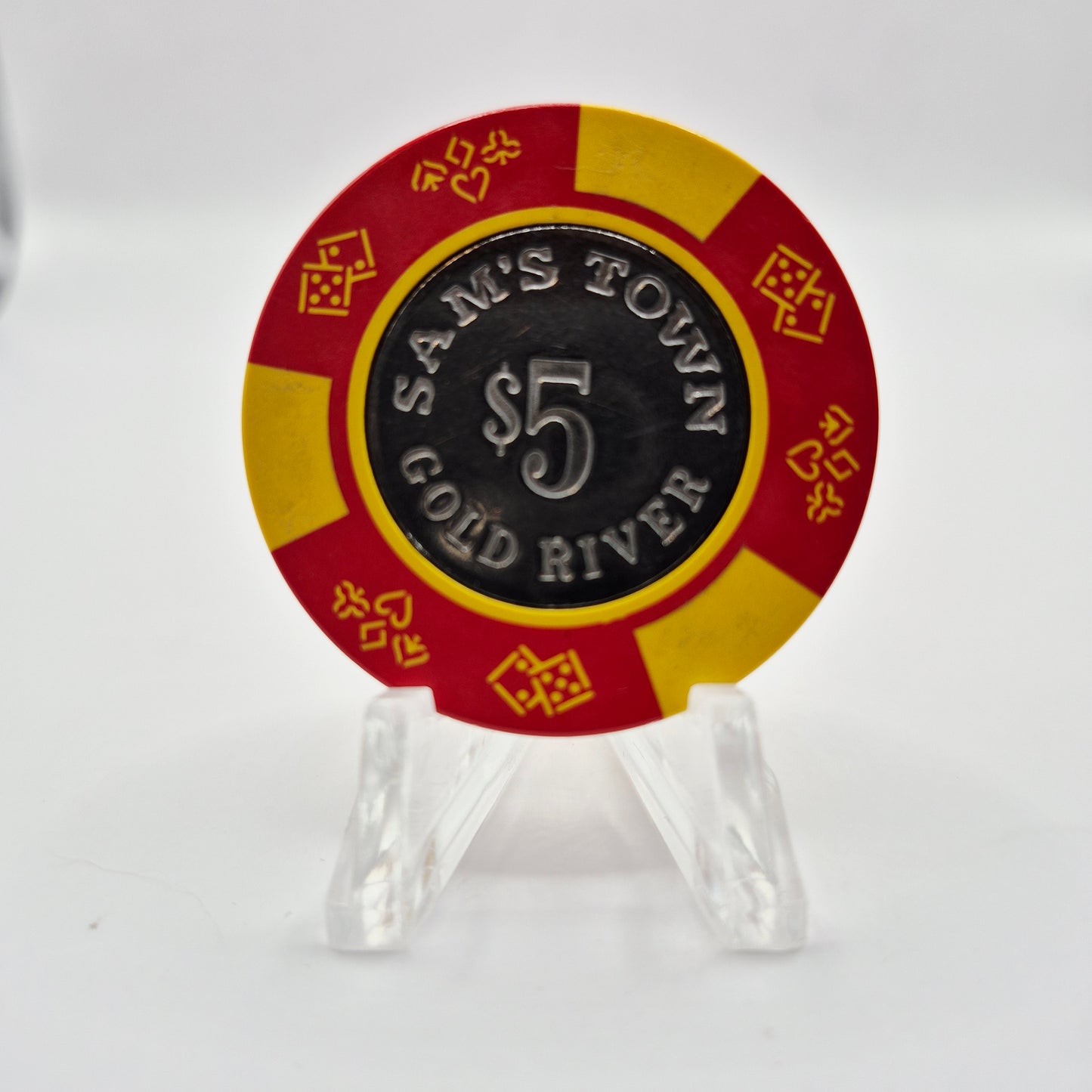 Sam's Town Gold River Hotel Casino Laughlin Nevada 1987 $5 Casino Chip N1049