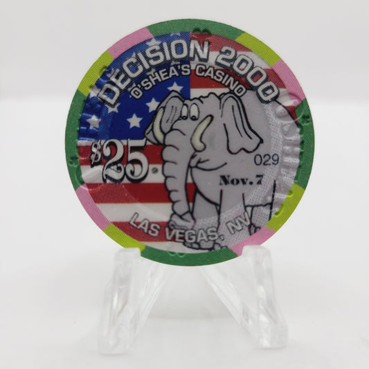 O'Shea's Casino Las Vegas Nevada "Decision 2000" $25 Casino Chip V6655 LTD 100