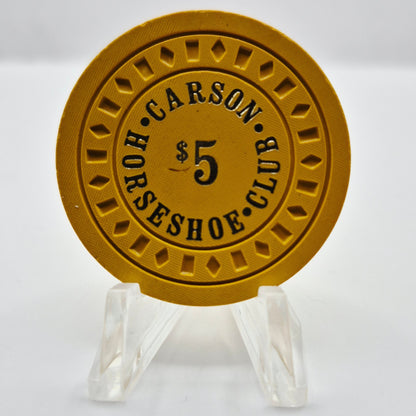 Horseshoe Club Carson City Nevada 1973 $5 Casino Chip N0837