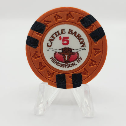 Cattle Baron Casino Henderson Nevada 1991 $5 Casino Chip N1455