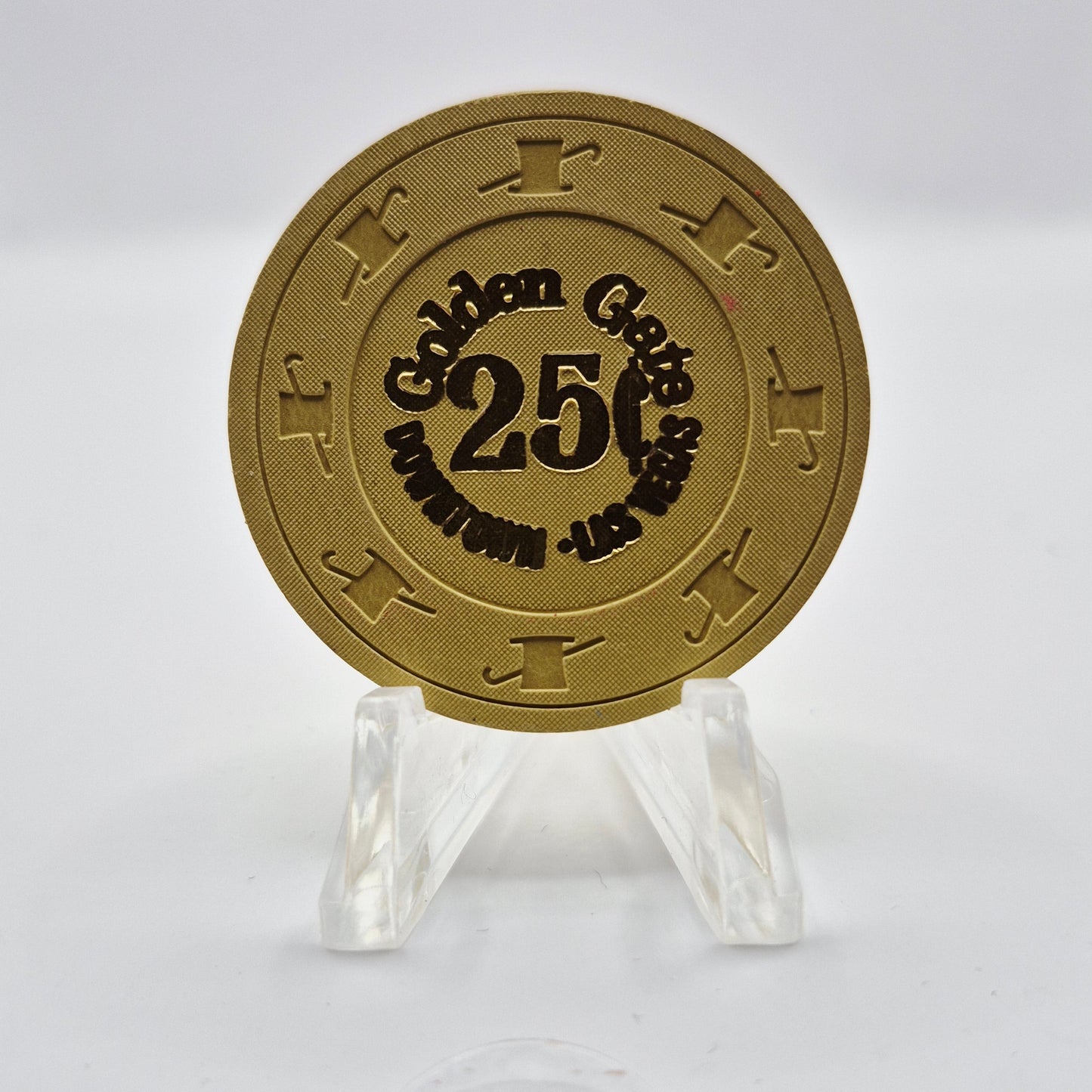 Golden Gate Las Vegas Nevada 1980's $0.25 Casino Chip N7142