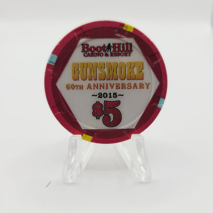 Deadwood Mountain Grand Hotel Casino Deadwood South Dakota 2015 " Gunsmoke 60th Anniversary" $5 Casino Chip