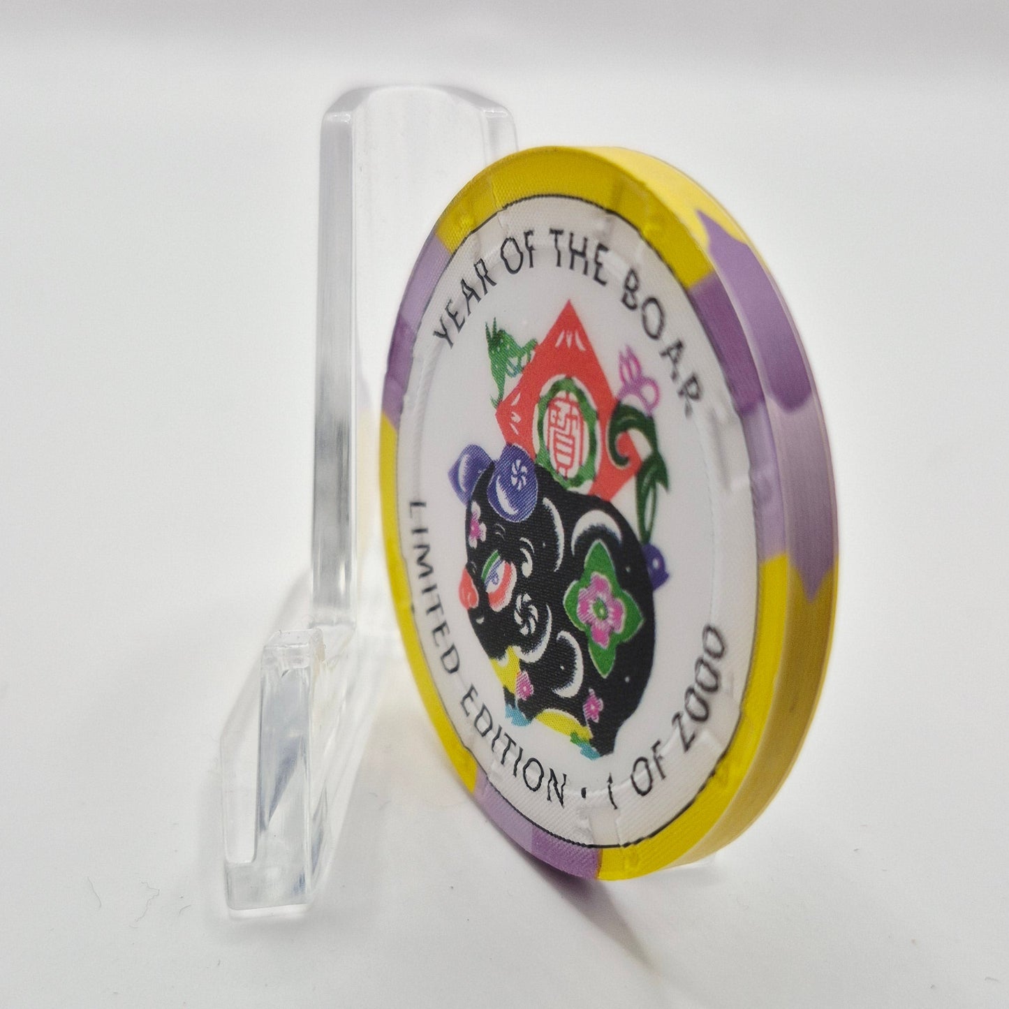 Crystal Park Casino Crystal City California 1996 Grand Opening 'Year of the Boar' $5 Casino Chip