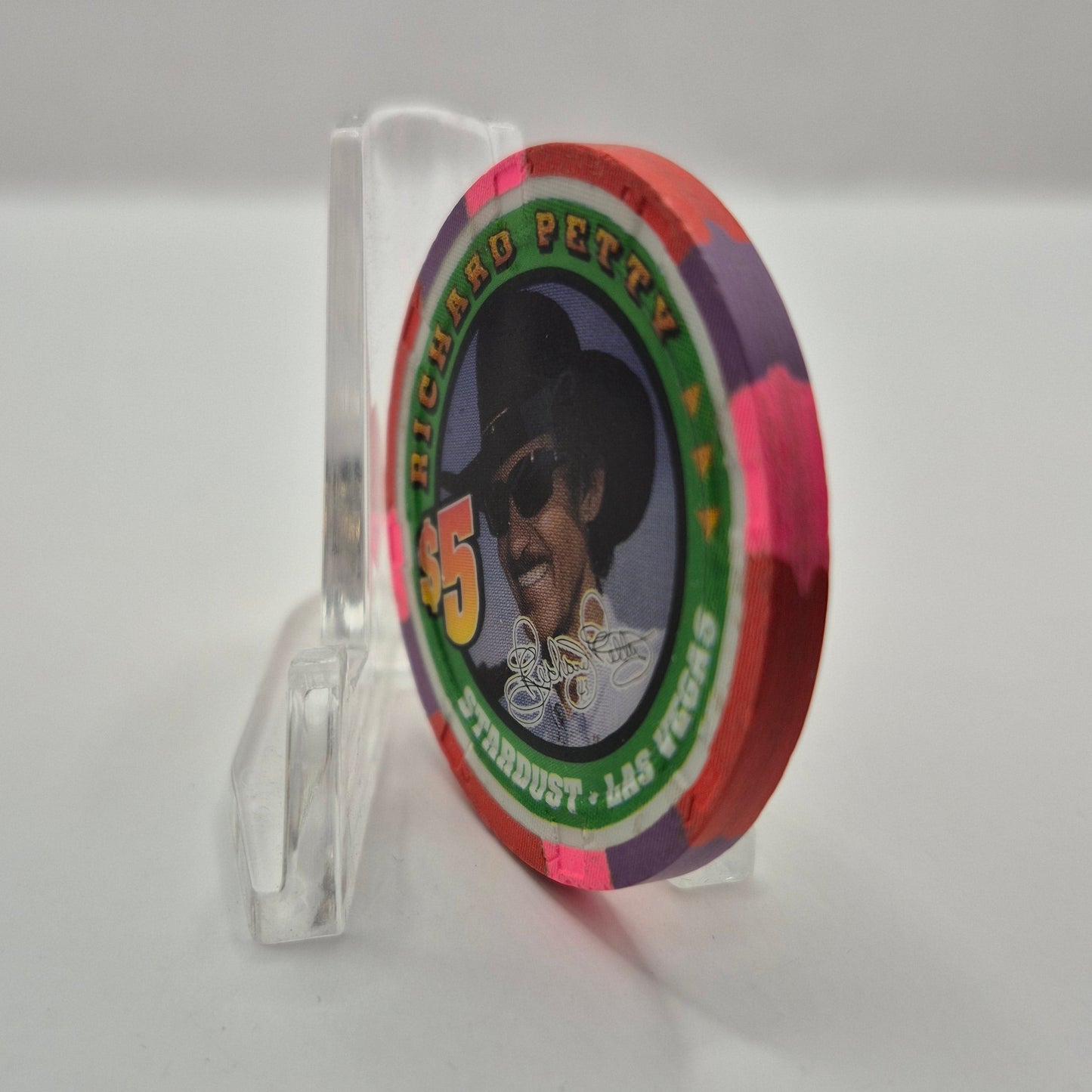 Stardust Resort Casino Las Vegas Nevada 2001 'Richard Petty' $5 Casino Chip V7576