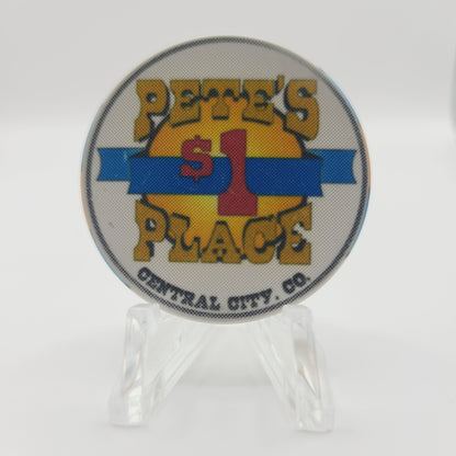 Pete's Place Central City Colorado 1993 $1 Casino Chip