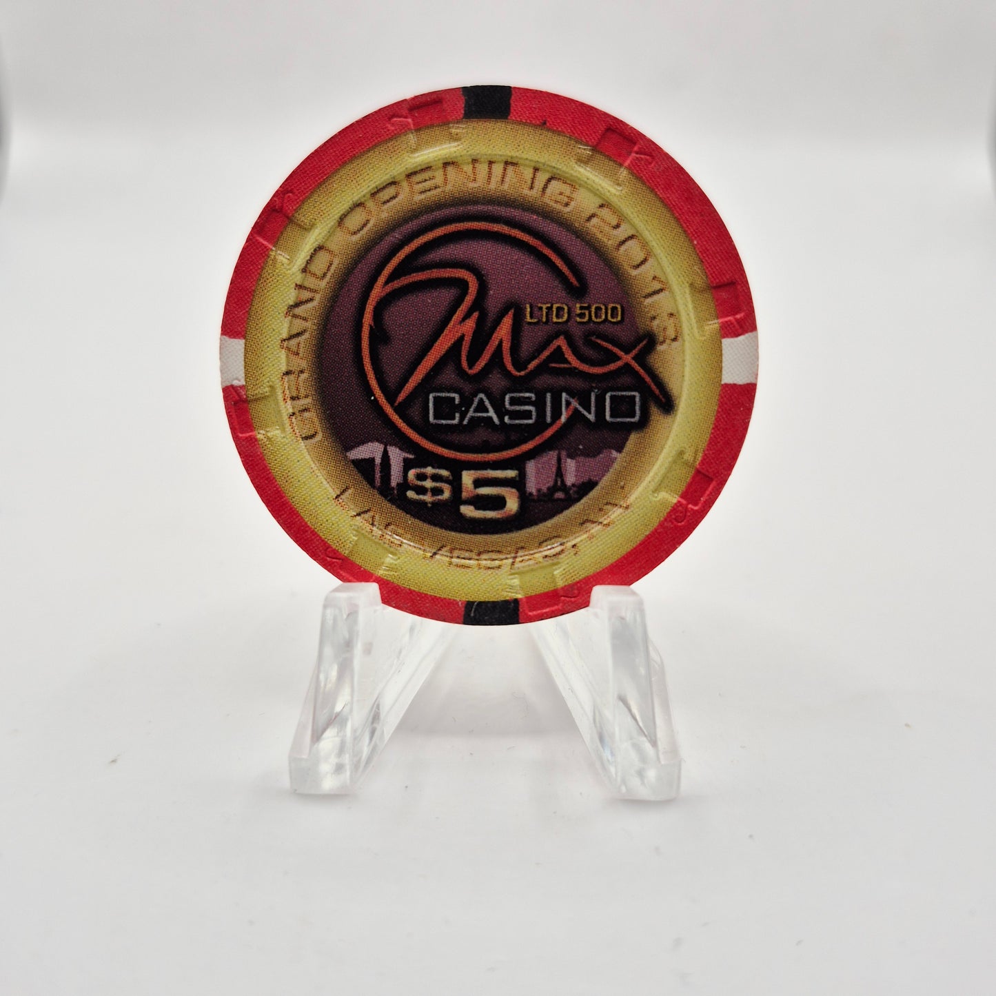Max Hotel Casino Las Vegas Nevada 2013 'Grand Opening' $5 Casino chip D1319