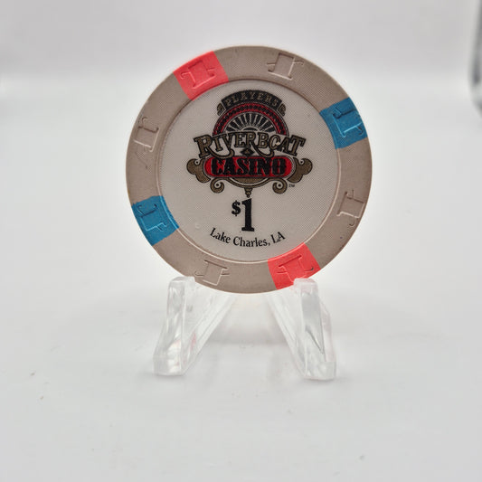 Players Island "Riverboat" Casino Lake Charles Louisiana $1 Casino Chip