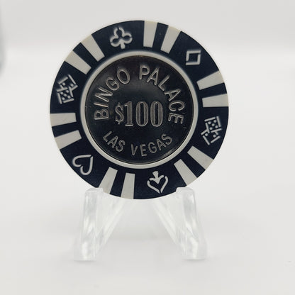 Bingo Palace Las Vegas Nevada 1990's $100 Coin Inlay Chip N1363.1 *Fantasy