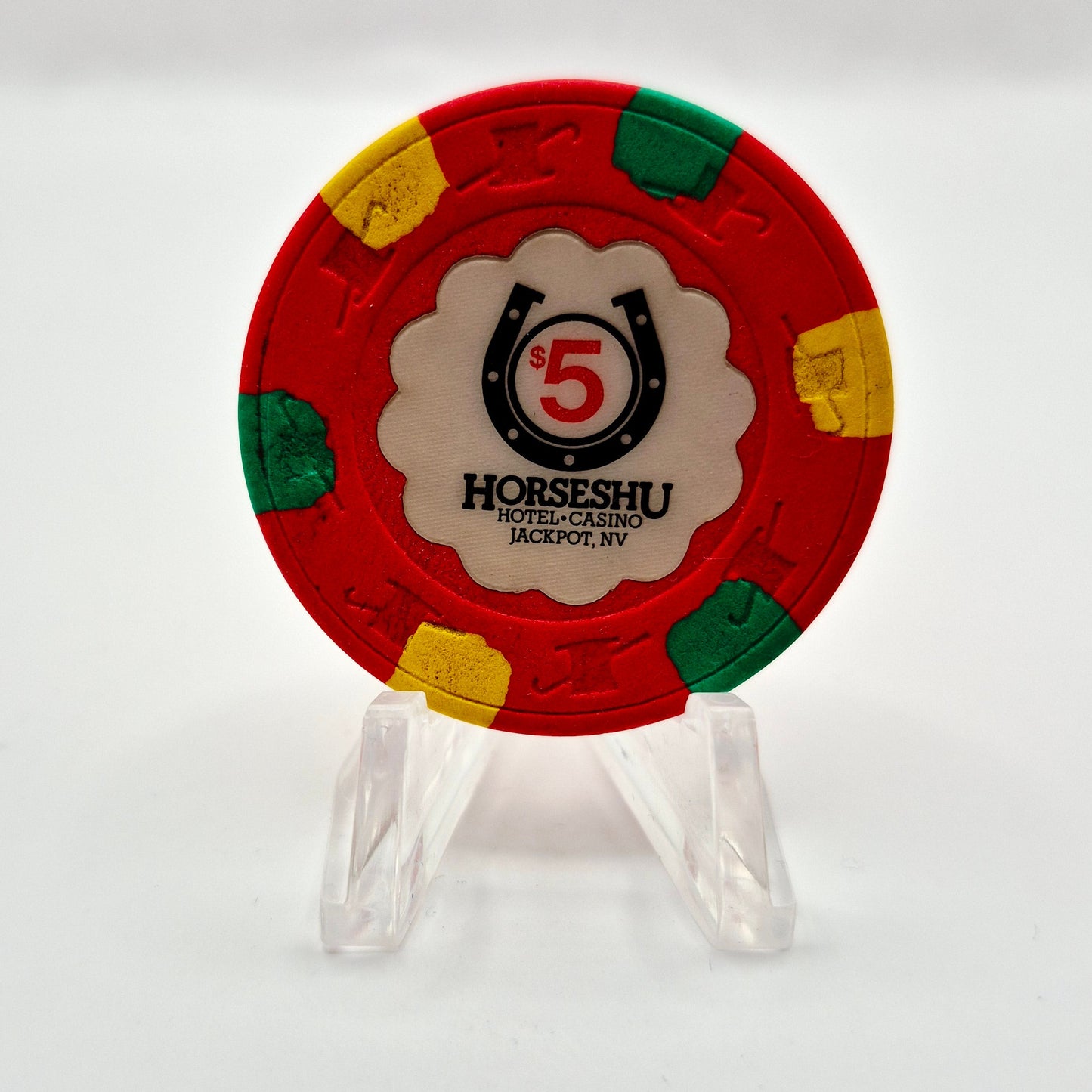 Horseshu Hotel & Casino Jackpot Nevada 1987 $5 Casino Chip N2534 "Worn"