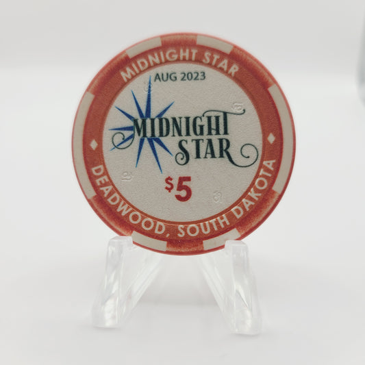 Midnight Star Casino Deadwood South Dakota 2023 $5 Casino Chip