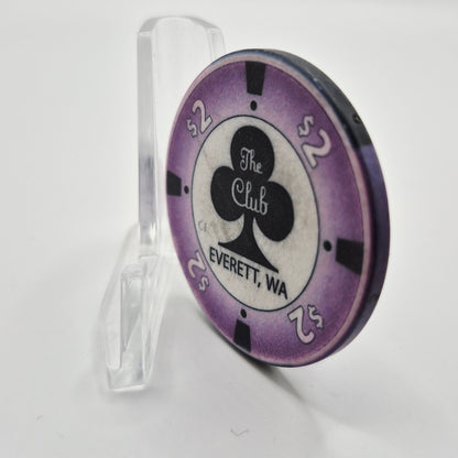 The Club Casino Card Room Everett Washington $2 Casino Chip
