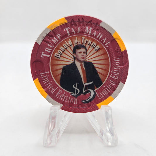 Trump Taj Mahal Atlantic City New Jersey "Donald J. Trump" $5 Casino Chip
