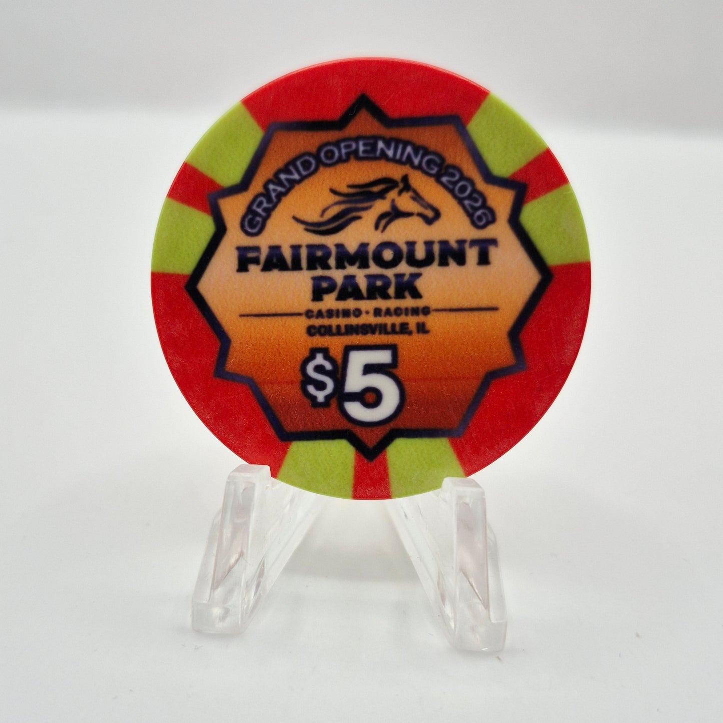 Fairmount Park Casino & Racing Collinsville Illinois 2026 'Grand Opening' $5 Casino Chip