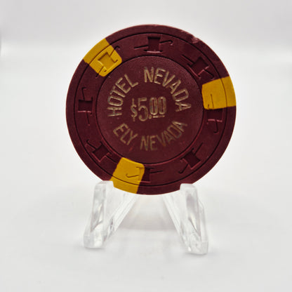 Hotel Nevada Casino Ely Nevada 1950's $5 Casino Chip N3734