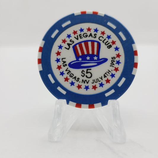 Las Vegas Club Hotel Casino Las Vegas Nevada"1995 July 4th" $5 Casino Chip N0414 LMT 1500