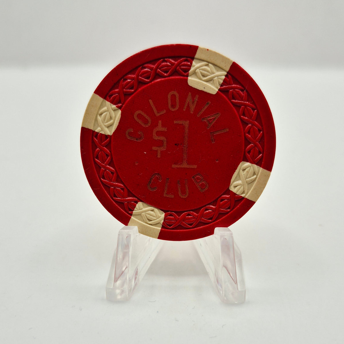 Colonial Club Chicago Illinois 'Illegal' $1 Casino Chip CG 219334