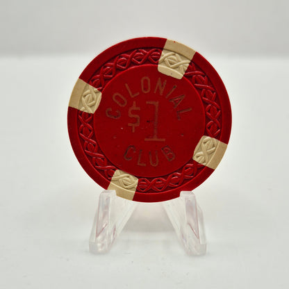 Colonial Club Chicago Illinois 'Illegal' $1 Casino Chip CG 219334