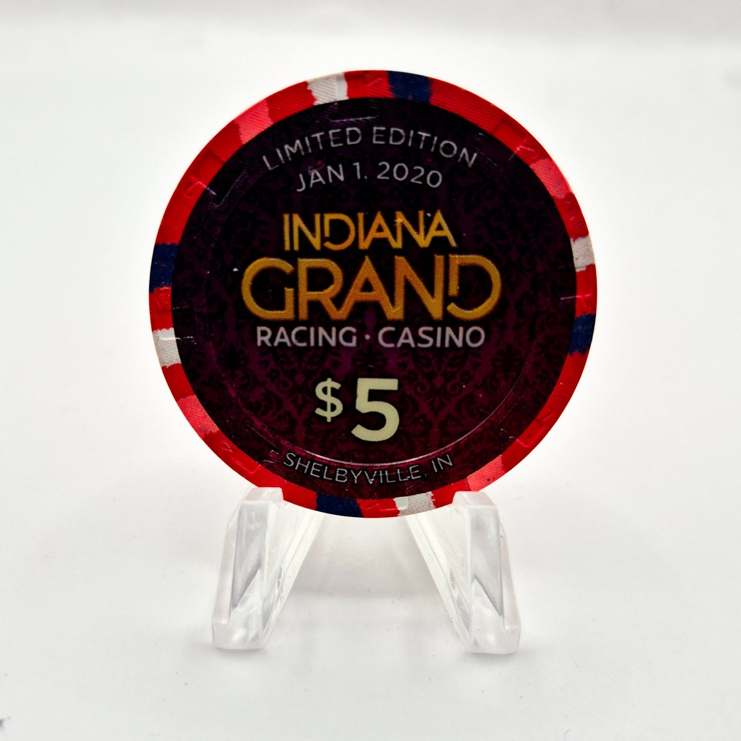 Indiana Grand Hotel Casino Shelbyville Indiana 2020 "New Year's Eve" $5 Casino Chip