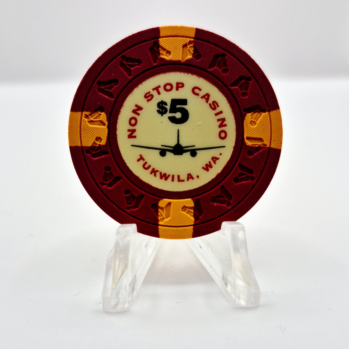Non Stop Casino Card Room Tukwila Washington $5 Casino Chip