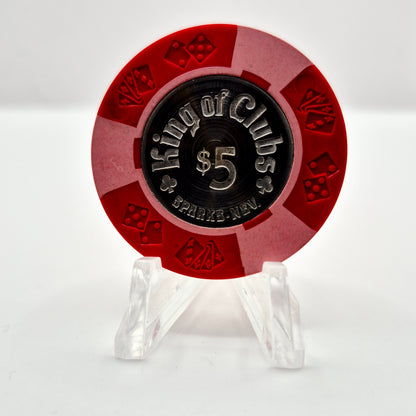 King of Clubs Casino Sparks Nevada 1975 $5 "Coin Inlay" Casino Chip N5202