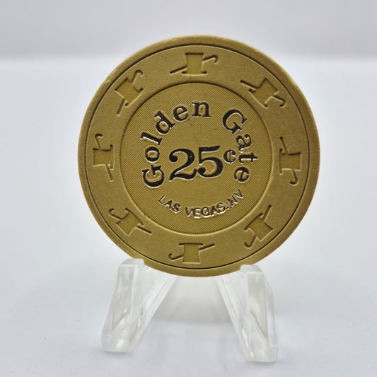 Golden Gate Las Vegas Nevada 1970s $0.25 Casino Chip N1711