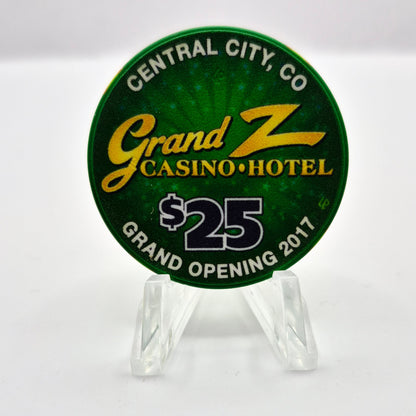 Grand Z Casino Hotel Central City Colorado 'Grand Opening 2017' $25 Casino Chip