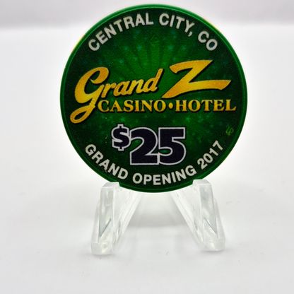Grand Z Casino Hotel Central City Colorado 'Grand Opening 2017' $25 Casino Chip