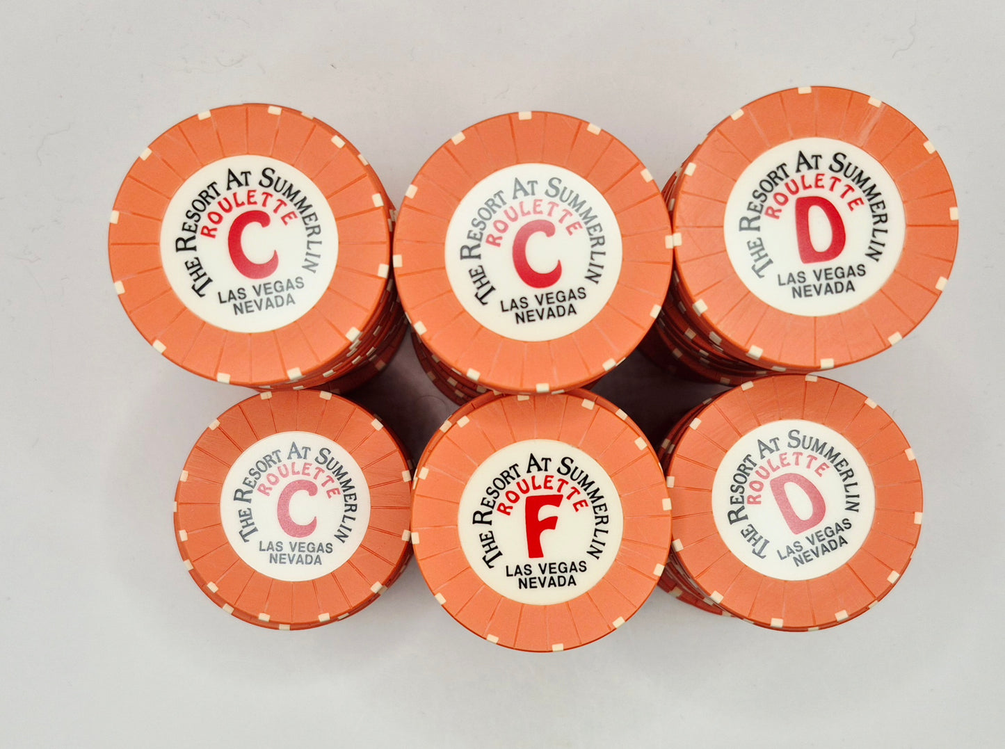 The Resort At Summerlin 1999 Rack of 100 Miscellaneous Roulette Chips