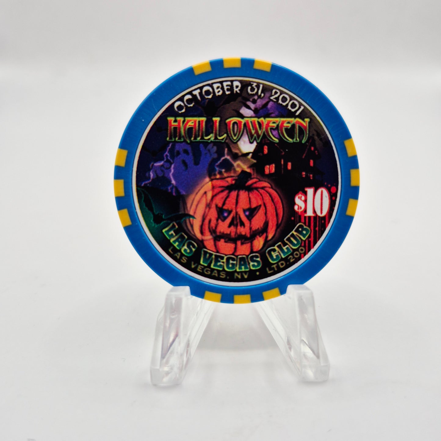 Las Vegas Club Hotel Casino Las Vegas Nevada 2001 'Halloween'  $10 Casino Chip V9142 LTD 200