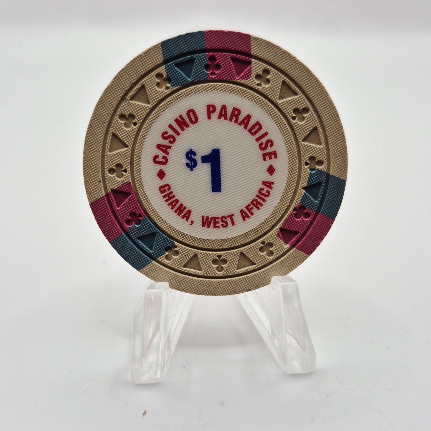 Casino Paradise Kuntanse Ghana West Africa $1 Casino Chip CG234496 *UNC