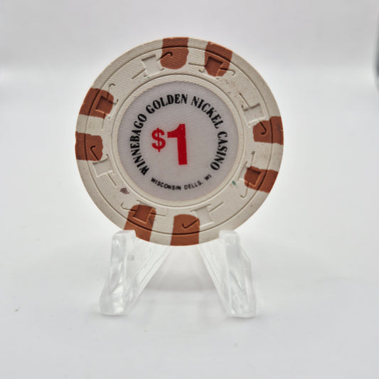 Winnebago Golden Nickel Casino Wisconsin Dells Wisconsin $1 Casino Chip