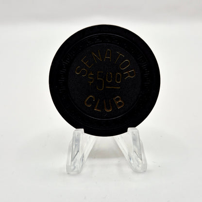 Senator Club Casino Carson City Nevada 1955 $5 Casino Chip V9741