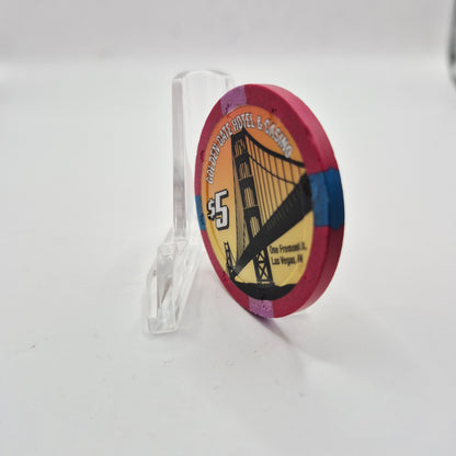 Golden Gate Hotel Casino Las Vegas Nevada 2000's $5 Casino Chip D0641