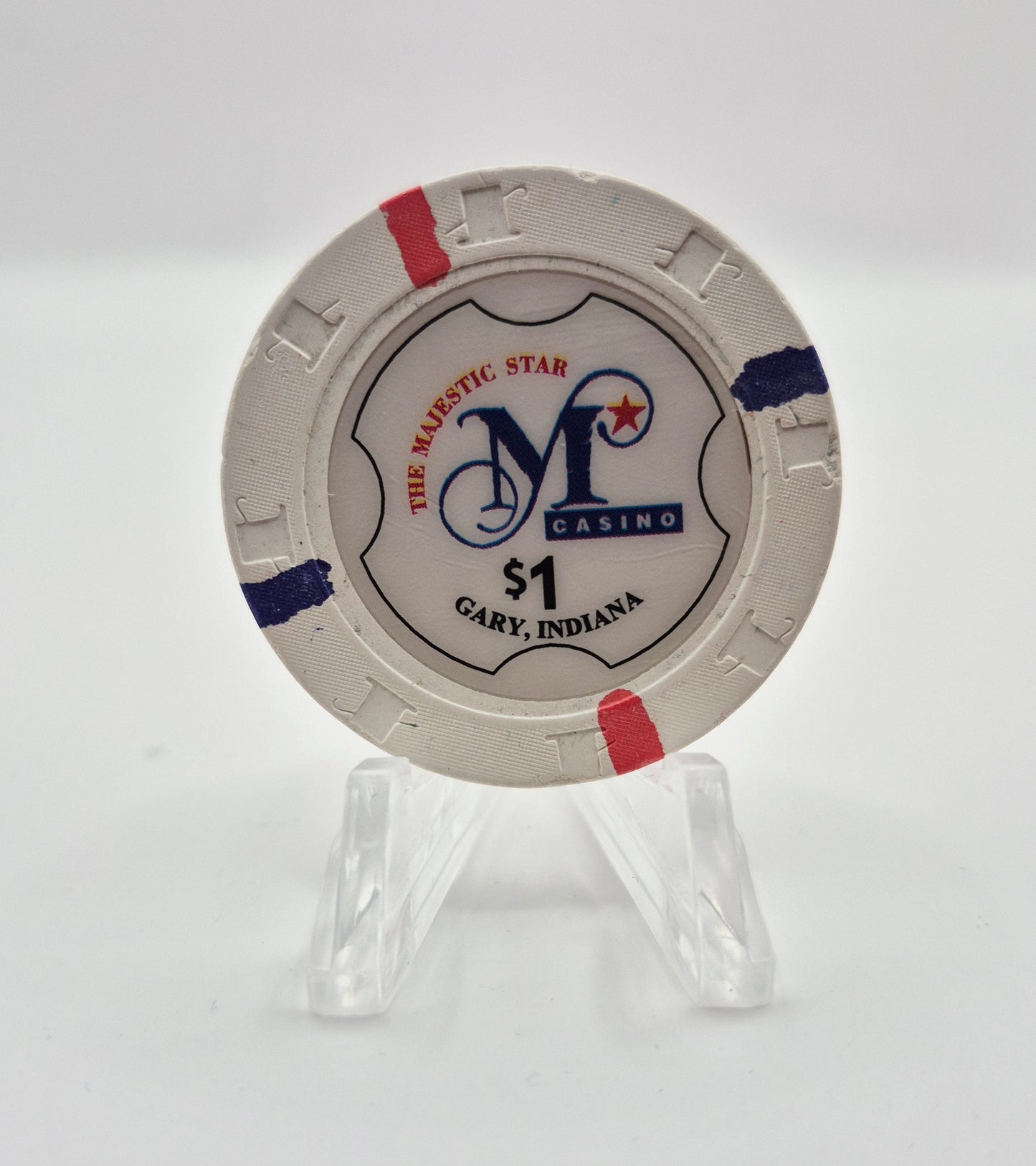 Majestic Star "Riverboat" Casino Gary Indiana $1 Casino Chip *Circulated