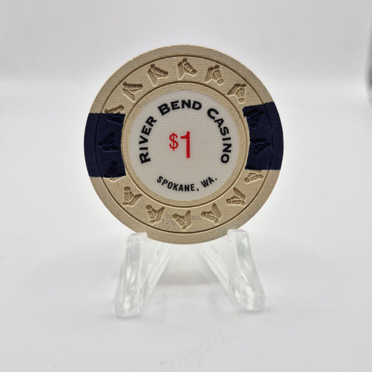 River Bend Casino Spokane Washington 'UNCIRCULATED' $1 Casino Chip