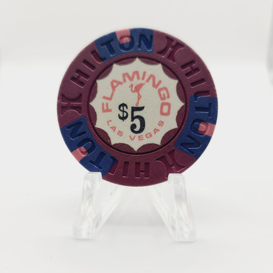 Flamingo Hilton Hotel Casino Las Vegas Nevada 1973 $5 Casino chip N1590